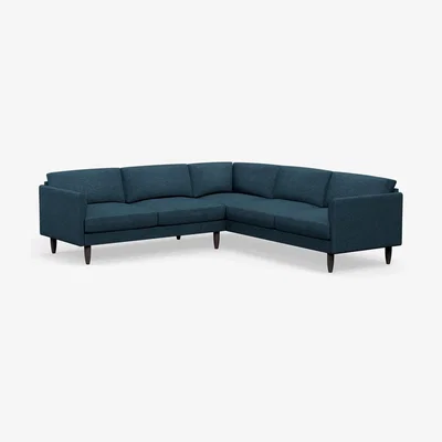 Cuckooland Hutch Rise Textured Weave 7 Seater Corner Sofa with Curve Arms - Dove