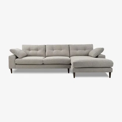 Cuckooland Alto Right Hand Facing Chaise Sofa - Linen Aqua Marine