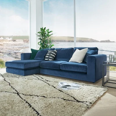Cuckooland Nimbus Modular 3 Seater Left Chaise Sofa - Velvet Dark Grey