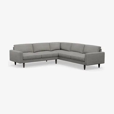 Cuckooland Hutch Rise Textured Weave 7 Seater Corner Sofa with Block Arms - Rust