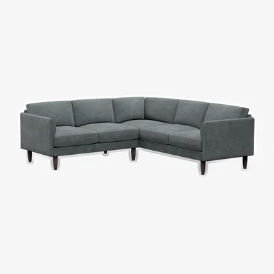 Cuckooland Hutch Rise Velvet 5 Seater Plus Corner Sofa with Curve Arms - Ink