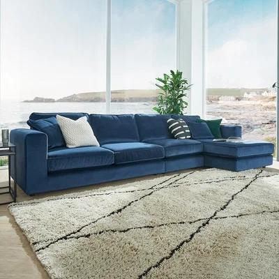 Cuckooland Nimbus Modular 4 Seater Right Chaise Sofa - Velvet Dusty Pink