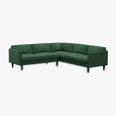 Cuckooland Hutch Rise Velvet 7 Seater Corner Sofa with Curve Arms - Ink