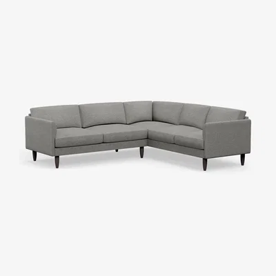 Cuckooland Hutch Rise Textured Weave 6 Seater Corner Sofa with Curve Arms - Rust