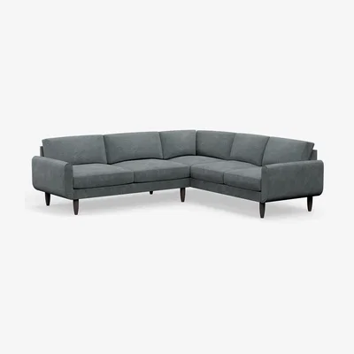 Cuckooland Hutch Rise Velvet 6 Seater Corner Sofa with Round Arms