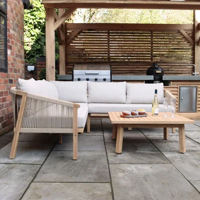Dunelm Roma Corner Sofa Set Natural