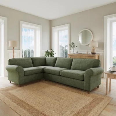 Dunelm Flori Chenille Soft Texture Corner Sofa