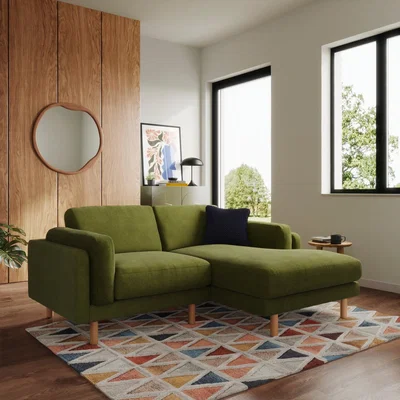 Dunelm Newton Luxe Chenille Corner Chaise Sofa