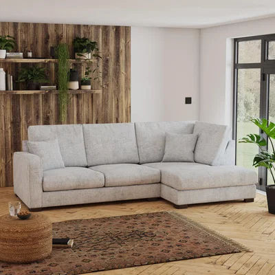 Dunelm Carson Chunky Chenille Right Hand Corner Sofa Silver