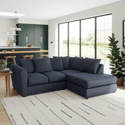 Dunelm Blake Multi Texture Corner Chaise Sofa