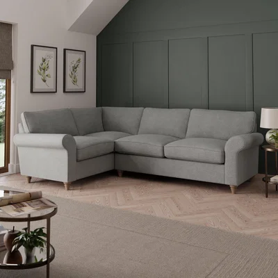 Dunelm Rosa Chenille Large Corner Sofa Grey