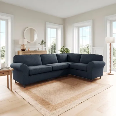 Dunelm Flori Soft Chenille Corner Sofa