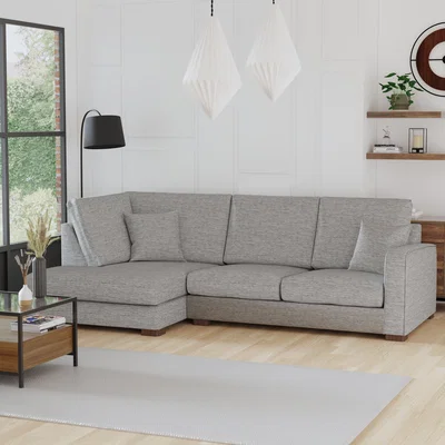 Dunelm Carson Vivalife Stain-Resistant Fabric Left Hand Corner Sofa Vivalife Grey