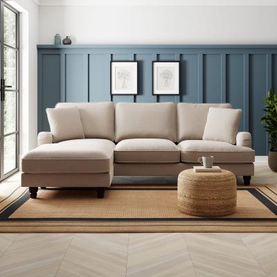 Dunelm Beatrice Chunky Soft Chenille Corner Chaise Sofa Chunky Soft Chenille Natural
