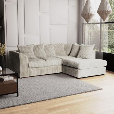 Dunelm Blake Jumbo Cord Right Hand Corner Sofa Cream