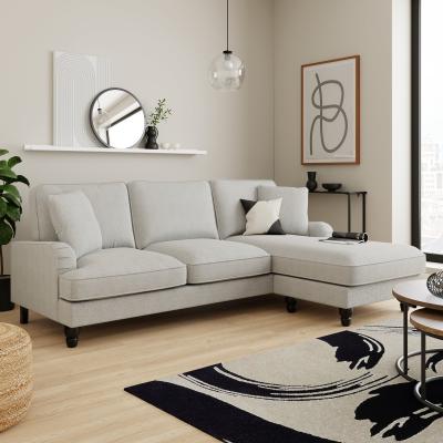 Dunelm Beatrice Boucle Right Hand Corner Chaise Light Grey