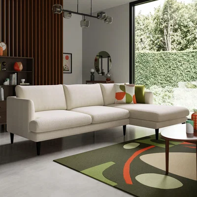 Dunelm Reuben Tonal Boucle Right Hand Corner Sofa Natural