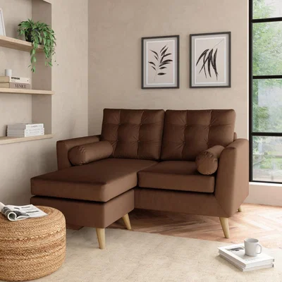 Dunelm Lewes Luxury Velvet Compact Corner Chaise Luxury Velvet Pinecone