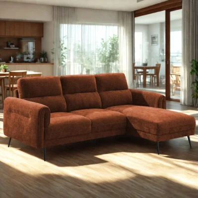 Dunelm Oakley 3 Seater Chenille Corner Chaise Sofa