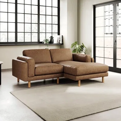 Dunelm Newton Arizona Faux Leather Corner Chaise Sofa