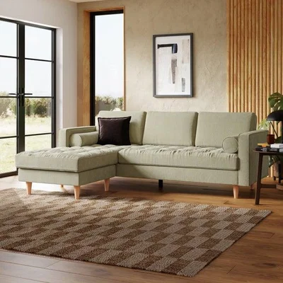 Dunelm Zoe Casual Sit Soft Tonal Chenille Corner Chaise Sofa