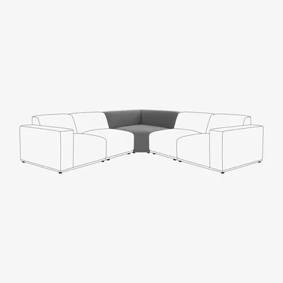 Dunelm Modular Cruz Velvet Corner Seat Steeple Grey