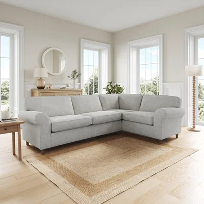 Dunelm Flori Corner Sofa, Soft Chenille Grey