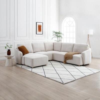 Dunelm Lyla Boucle Modular Full Corner Sofa with Footstool