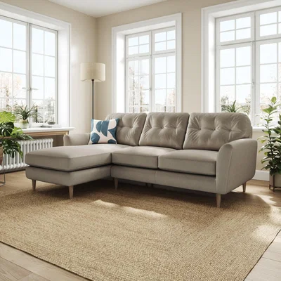 Dunelm Sven Opulent Velvet Large Corner Chaise Sofa Grey