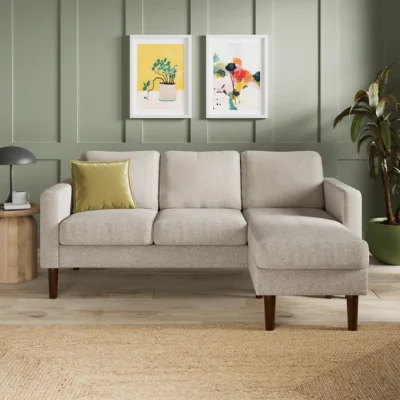 Dunelm Jacob Basket Weave Reversible Compact Corner Chaise Sofa