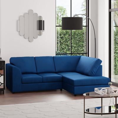 Dunelm Blake Soft Velvet Corner Sofa Royal Blue
