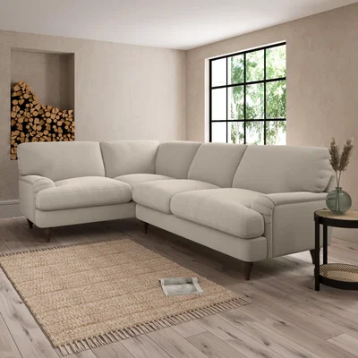 Dunelm Darwin Luxury Velvet Left Hand Corner Sofa Luxury Velvet Natural