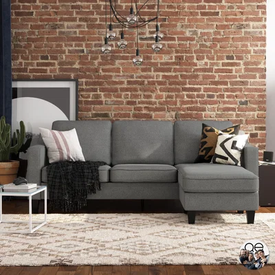 Dunelm Brighton Linen Sectional Sofa Grey Grey