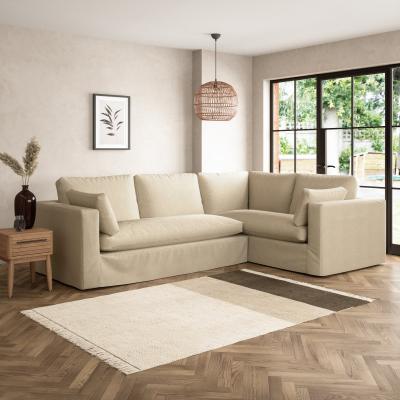 Dunelm Alnwick Soft Cotton Corner Sofa Soft Cotton Warm Natural