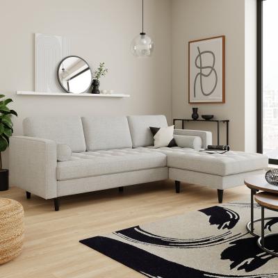 Dunelm Zoe Boucle Right Hand Corner Chaise Light Grey