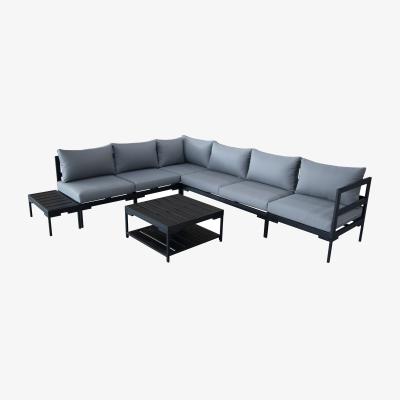 Dunelm Elements Black Modular 6 Seater Corner Sofa Set with Coffee and Side Tables Black