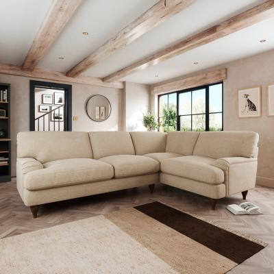 Dunelm Darwin Corner Sofa Tonal Weave Natural