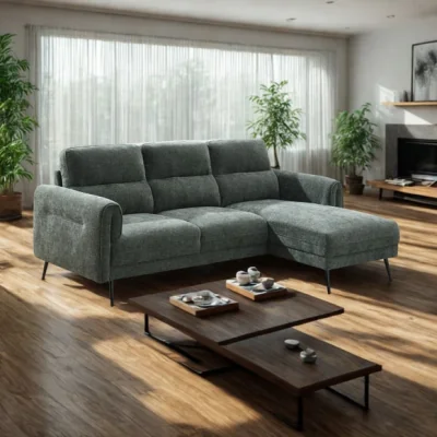 Dunelm Oakley 3 Seater Chenille Corner Chaise Sofa