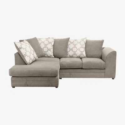 Dunelm Washington Left Hand Fabric Corner Sofa Brown