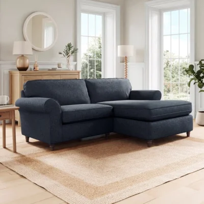 Dunelm Flori Soft Chenille Corner Chaise Sofa