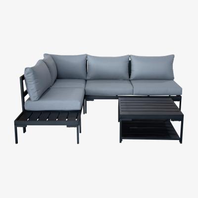 Dunelm Elements Black Modular 4 Seater Corner Sofa Set with Coffee and Side Tables Black