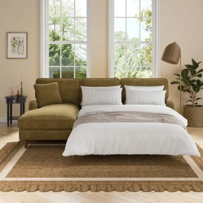 Dunelm Beatrice II Chenille Corner Storage Sofa Bed