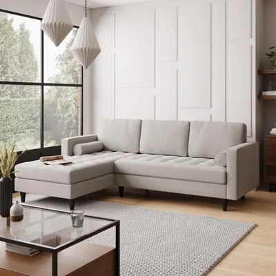 Dunelm Zoe Boucle Left Hand Corner Sofa Light Grey