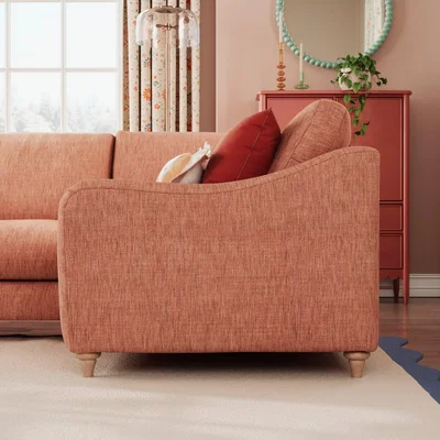 Dunelm Hattie Slub Faux Linen Corner Sofa Slub Faux Linen Clay