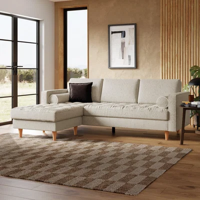 Dunelm Zoe Boucle Fleck Corner Chaise Sofa