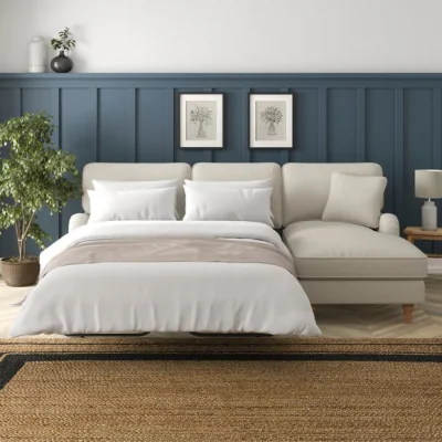 Dunelm Beatrice II Luna Fabric Corner Storage Sofa Bed