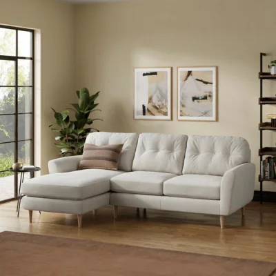 Dunelm Sven Soft Texture Chenille Large Corner Chaise Sofa