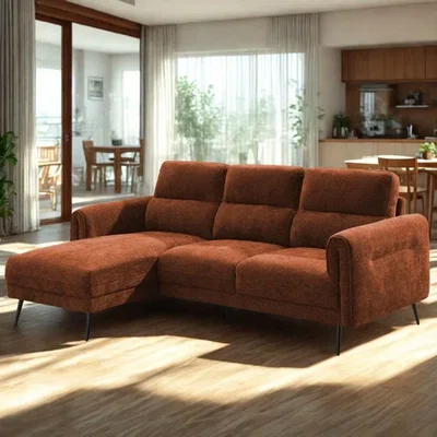 Dunelm Oakley 3 Seater Chenille Corner Chaise Sofa
