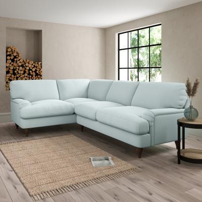 Dunelm Darwin Slub Cotton Blend Left Hand Corner Sofa Slub Cotton Light Mineral