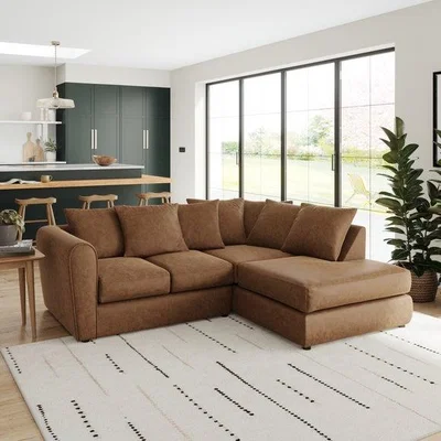Dunelm Blake Arizona Faux Leather Corner Chaise Sofa